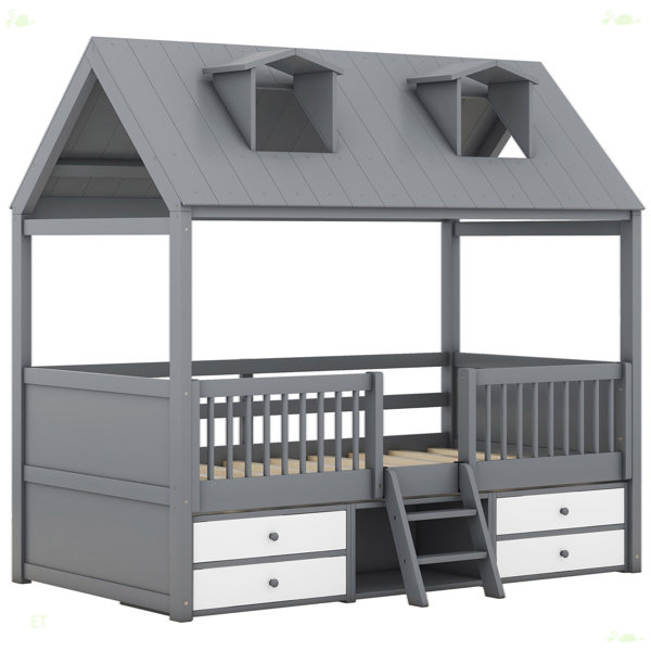 One Allium Way® Wood Bed House Bed Frame Wayfair